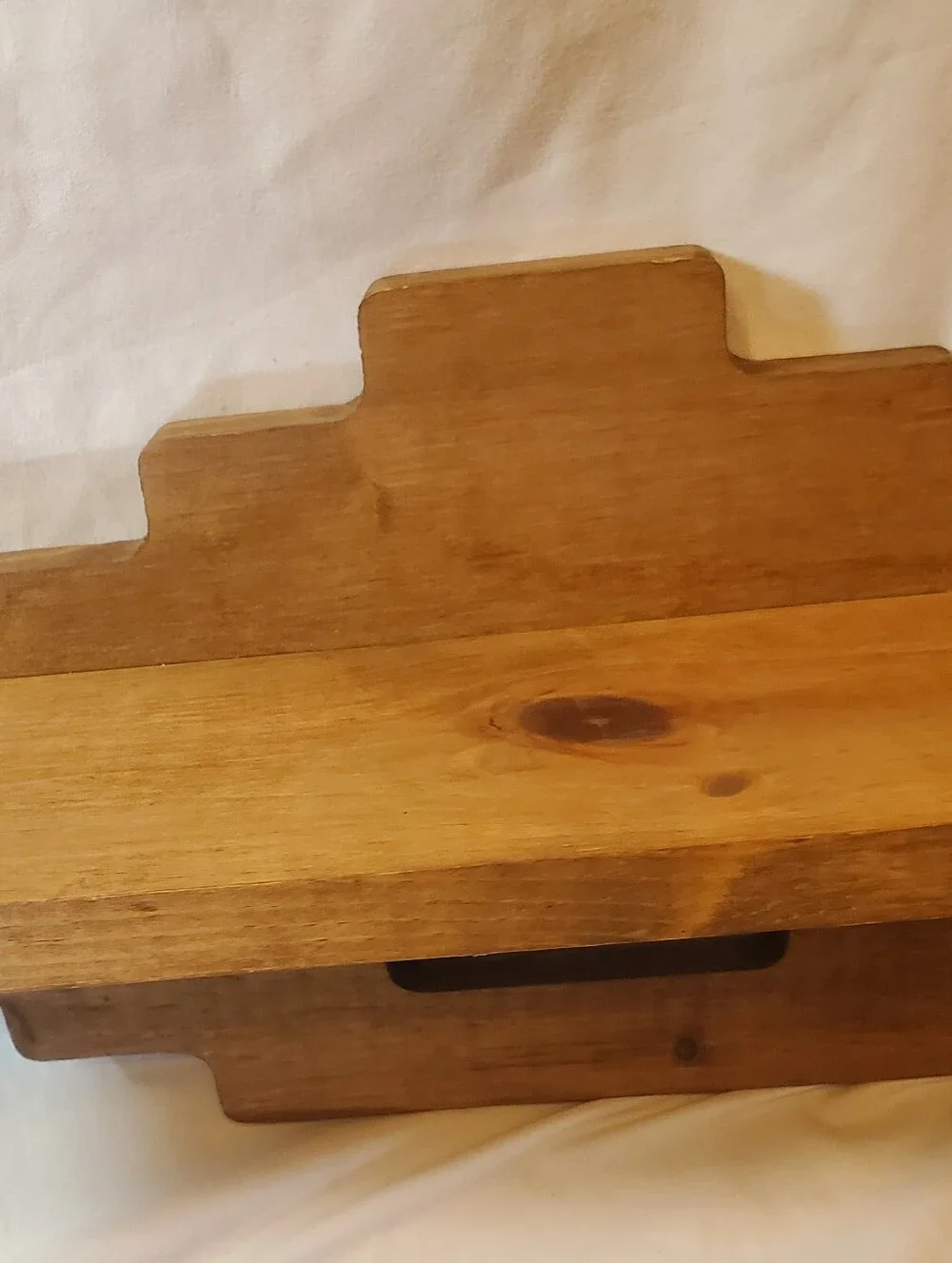 Rustic Wooden Wall Shelf Vintage Display Knick Knacks Reversible Retro MCM